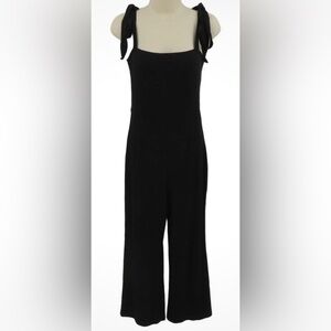 Reformation Jeans Black Ribbed Square Neck Jumpsuit One Piece size small. EUC
